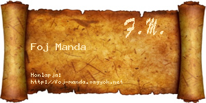 Foj Manda névjegykártya